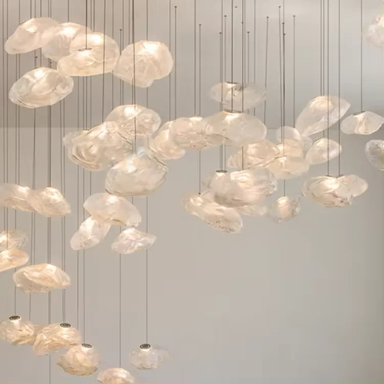 Πολυέλαιος από γυαλί Aurora Cascade - Φωτιστικό LED με πλαίσιο αλουμινίου - Desfino