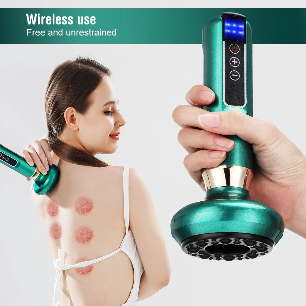 NovaFlow masážní přístroj 3v1 s baňkováním — podtlak, gua sha a teplo - Desfino