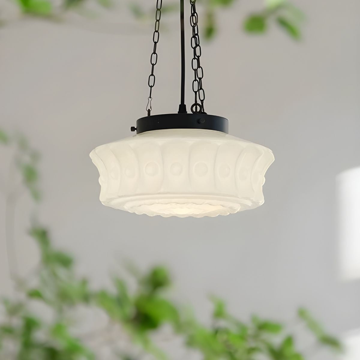 M48 Iron and Glass Cylinder Chandelier