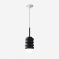 Iron Ribbed Shade Pendant Lamp — Cream Ceiling Light, Slim Stem