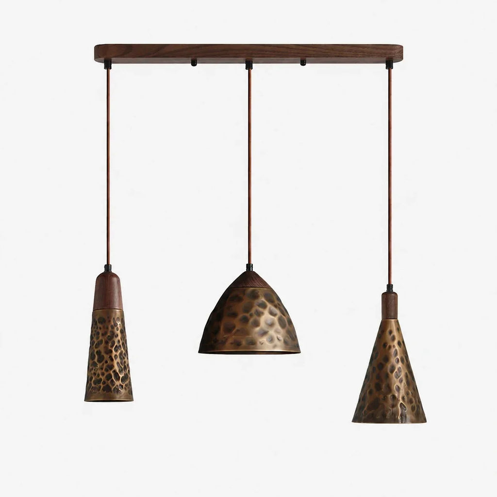 Industrial Hammered Copper Pendant Light