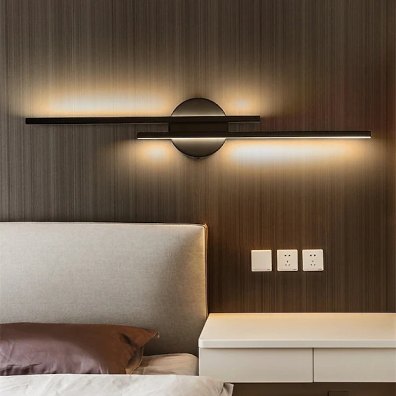 Fjordra LED Wall Lamp — Nordic Disc and Linear Design, Black or White - Desfino