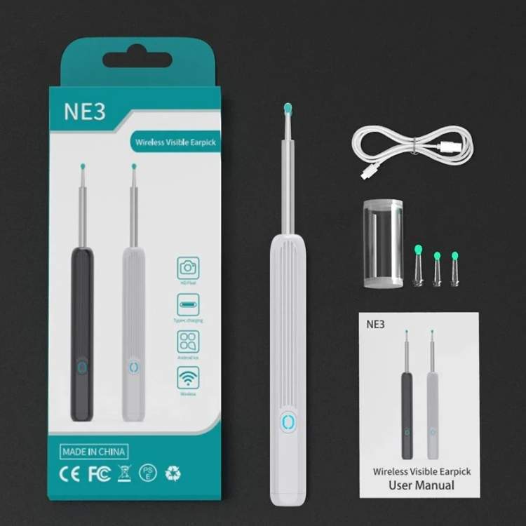 Kit de remoção de cera dos ouvidos Auracle Pro — Câmara HD de 1080p, LEDs - Desfino