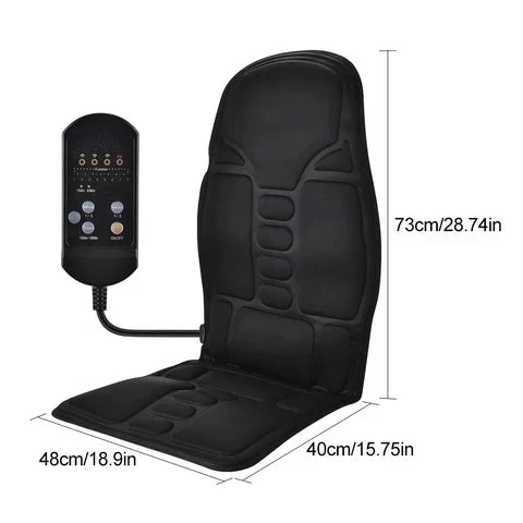 Heated Back and Neck Massage Seat Cushion — AstraRelief Elite, Eight-Vibration Motors