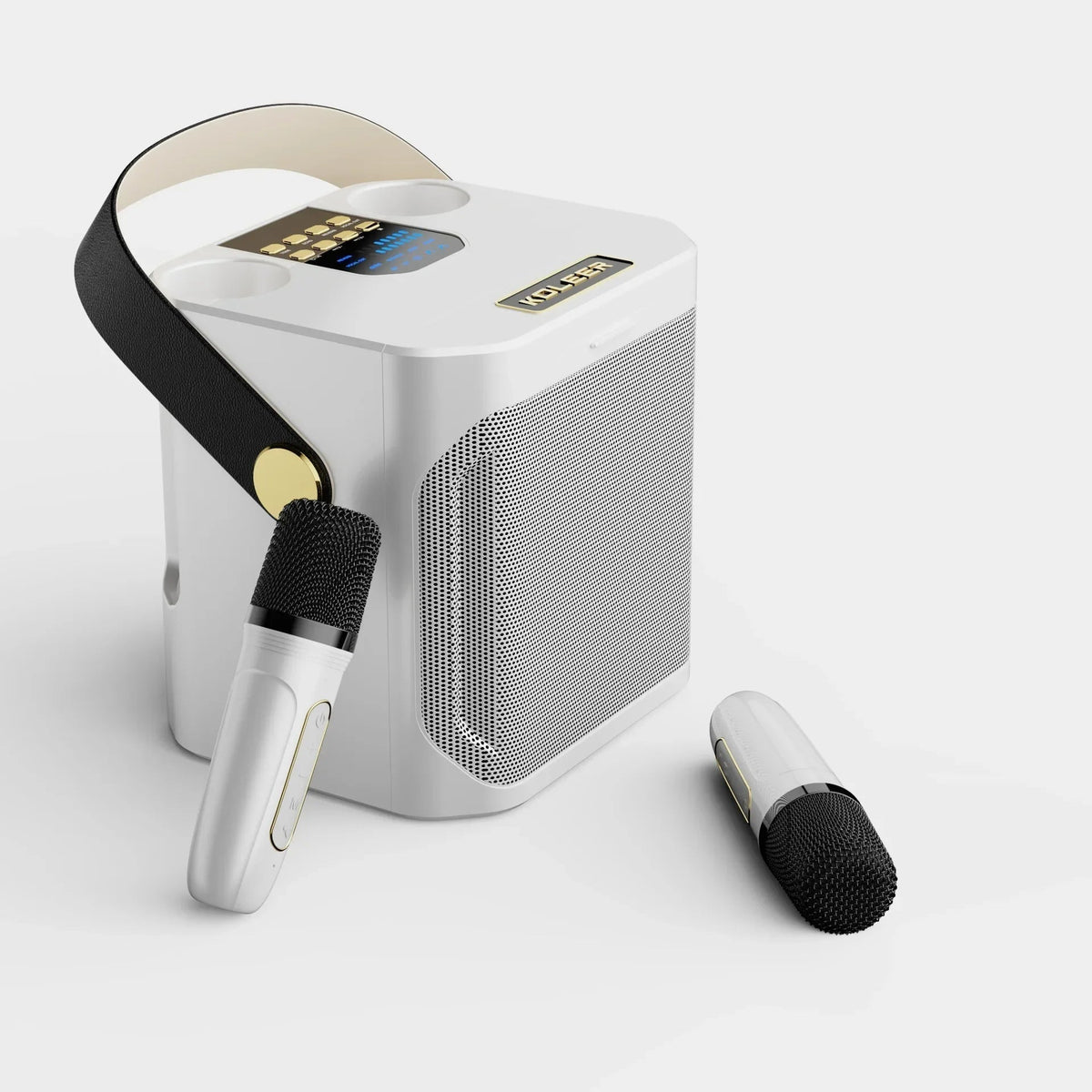 Tragbarer wiederaufladbarer Bluetooth-Karaoke-Lautsprecher — 100W, zwei Mikrofone - Desfino