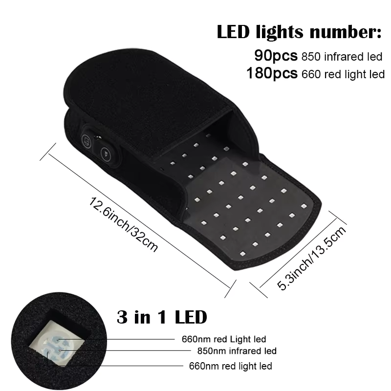 SolaraStep Infrared Therapy Slippers — 90 Near-IR & 180 Red Lights - Desfino