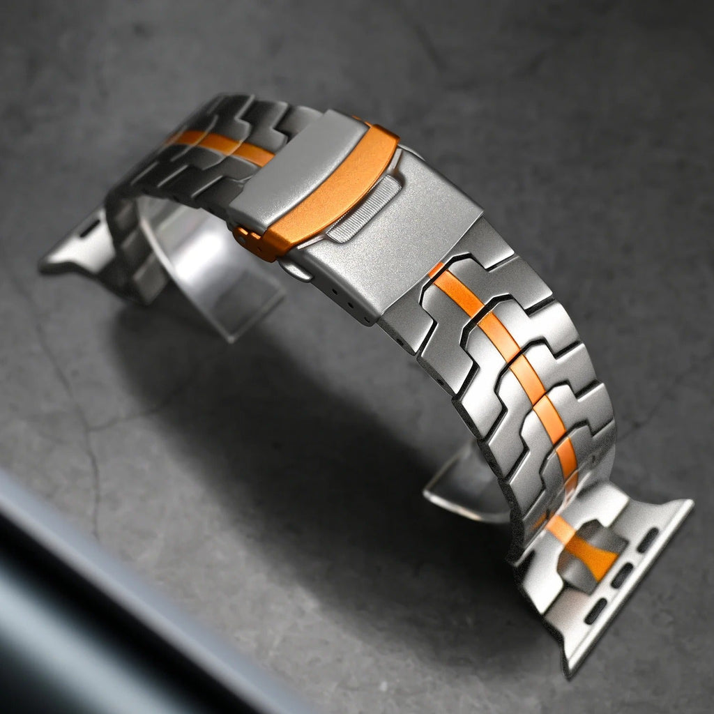 Cinturino in titanio per Apple Watch Veralis — Fibbia ipoallergenica - Desfino