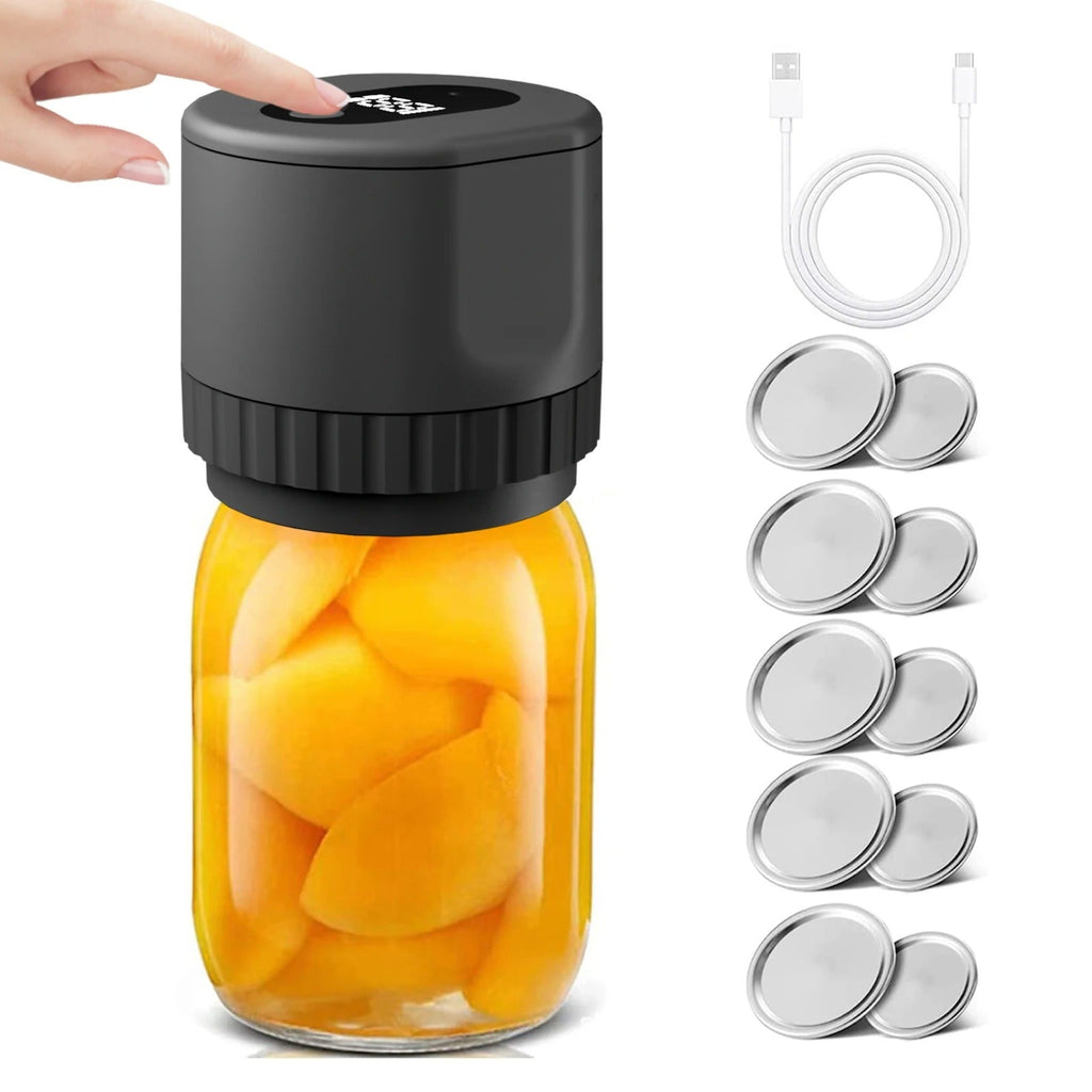 FreshLock Cordless Mason Jar Vacuum Sealer Kit, Rechargeable - Desfino