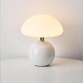 Calvryn Cream Mushroom Table Lamp — Vintage Bauhaus Style, 20 cm Diameter