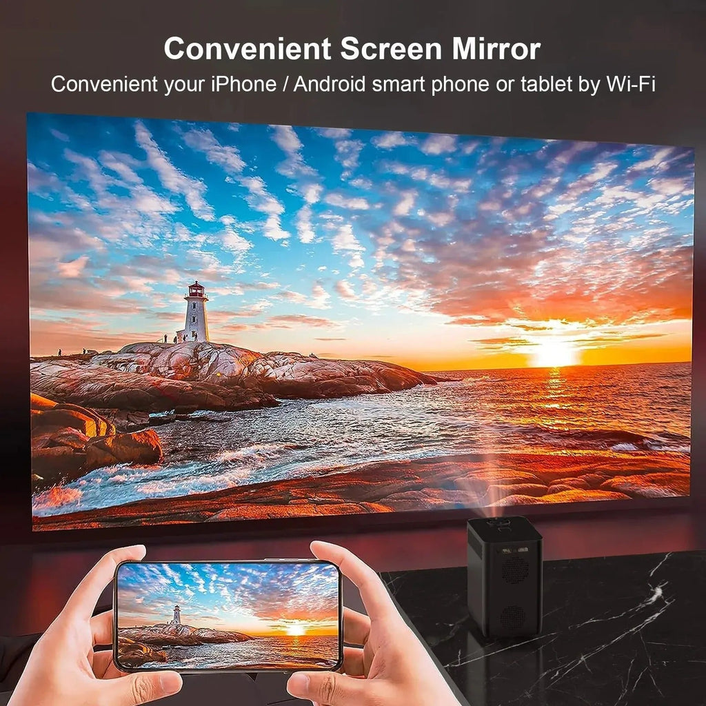 Proyector portátil NovaView 4K con Android y WiFi — Diseño compacto | Desfino