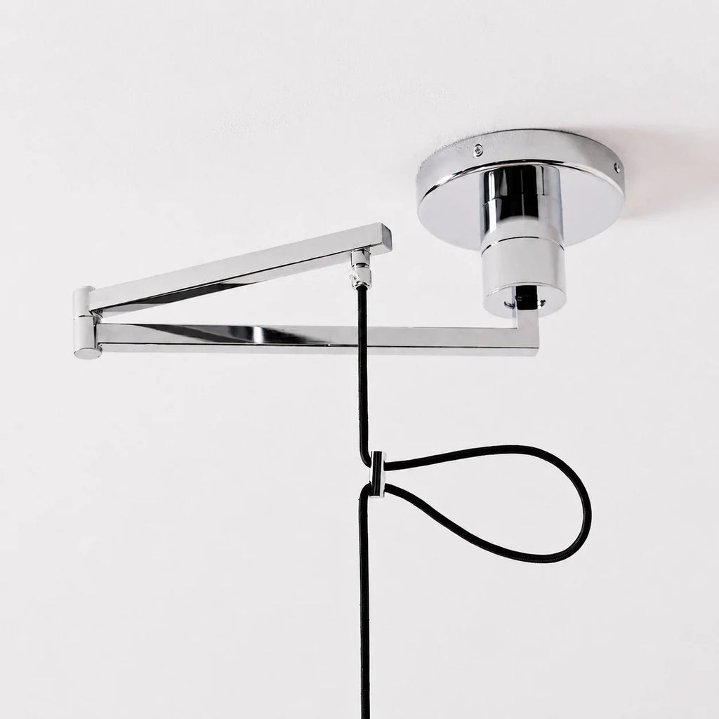 Bauhaus Adjustable Arm Pendant Light — Polished Chrome Industrial Finish