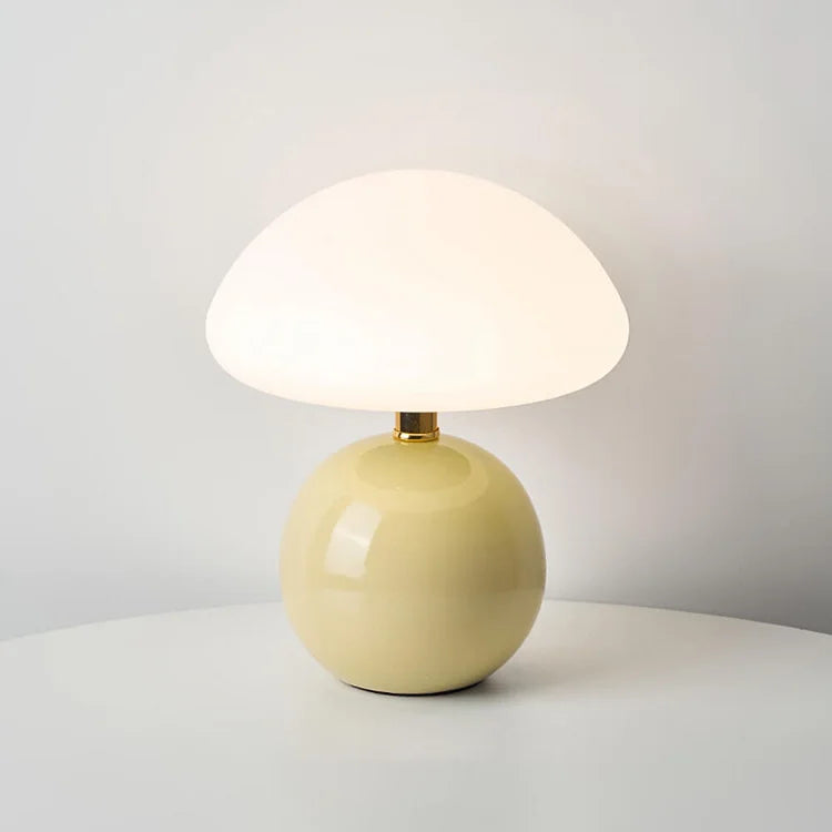 Bellemuse-ranskalainen kermansävyinen sienipöytävalaisin — vintage-Bauhaus-tyyli - Desfino
