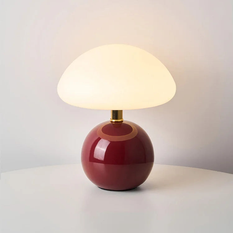 Bellemuse-ranskalainen kermansävyinen sienipöytävalaisin — vintage-Bauhaus-tyyli - Desfino