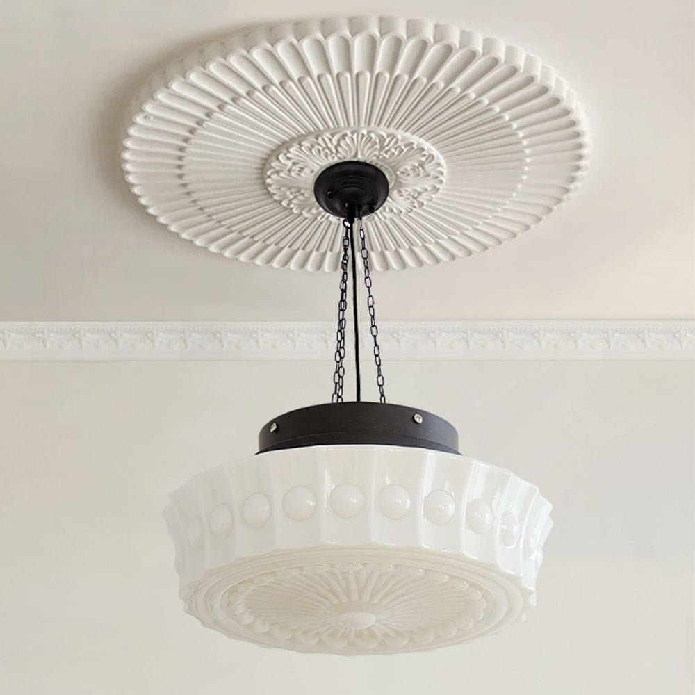 M48 Iron and Glass Cylinder Chandelier