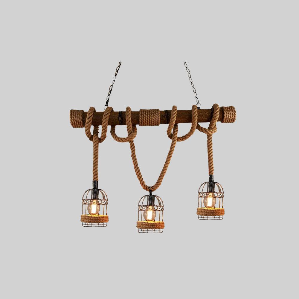 AstraLume Retro Wood and Metal Pendant Lamp — Warm White - Desfino