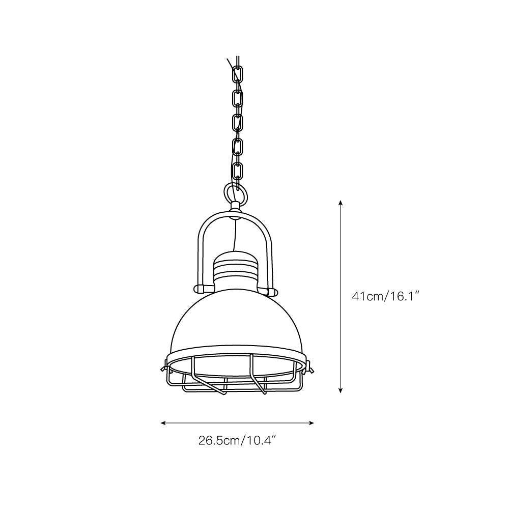 Hopedale Pendant Light — Single Bulb, Domed Shade