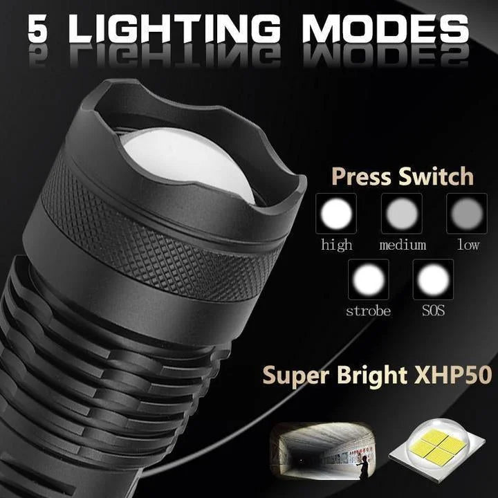 VoltRidge Pro Max XHP50.2 LED-lommelykt — 90,000 lumen - Desfino