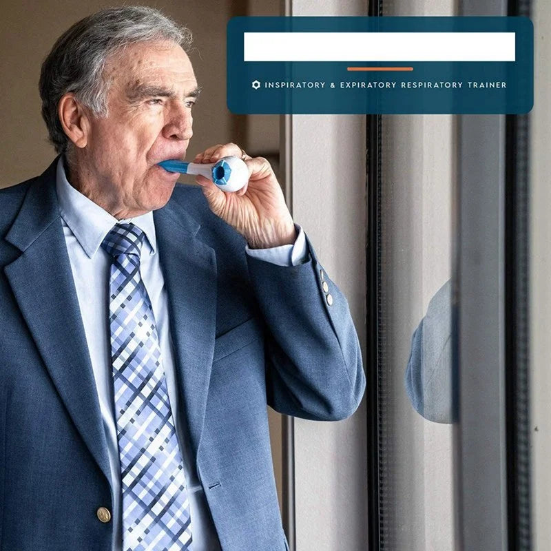 Antrenor respirator portabil AeroPulse — Inspir ghidat, expir cu rezistență - Desfino