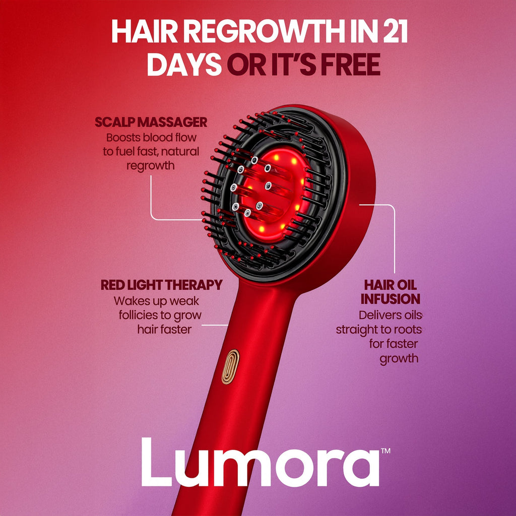 Lumora The Natural 3in1 Hair Restoring Brush — Scalp Massager - Desfino