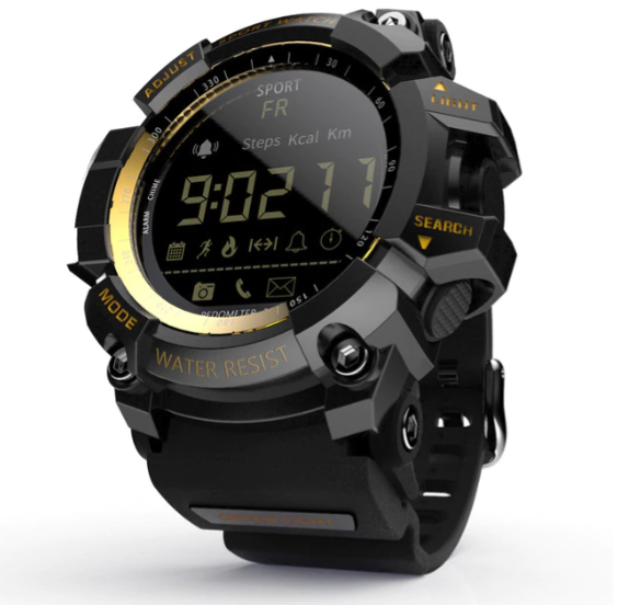 Varek タクティカルスマートウォッチ — 歩数・距離・カロリー追跡用LCD - Desfino