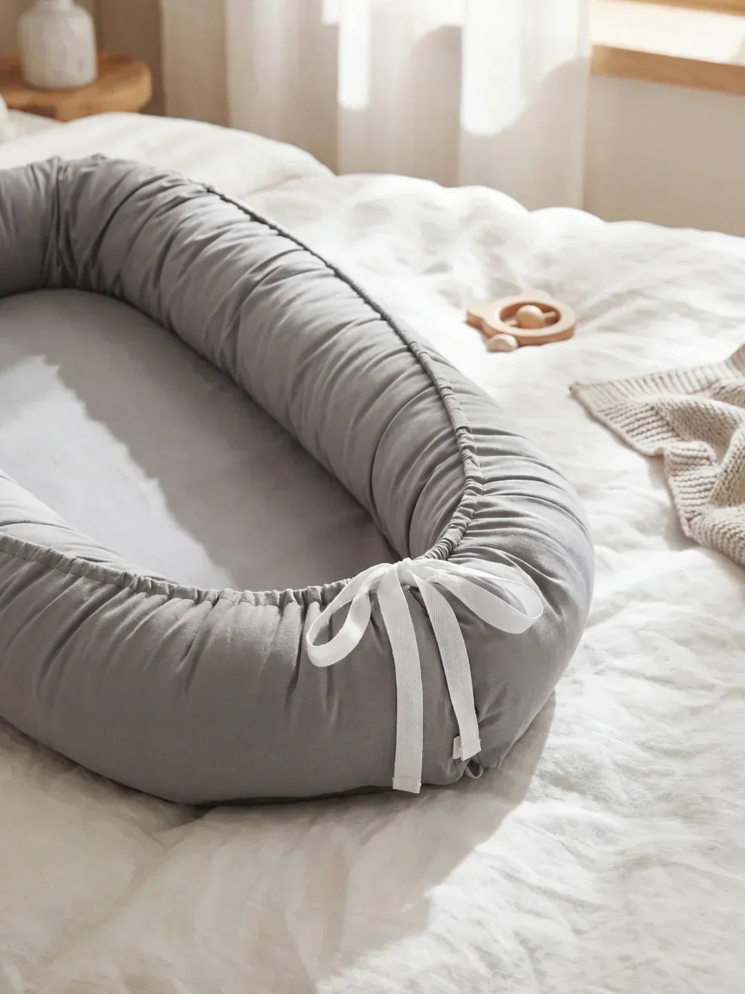 Soft Cotton Baby Sleep Nest — Cozy Contoured Design
