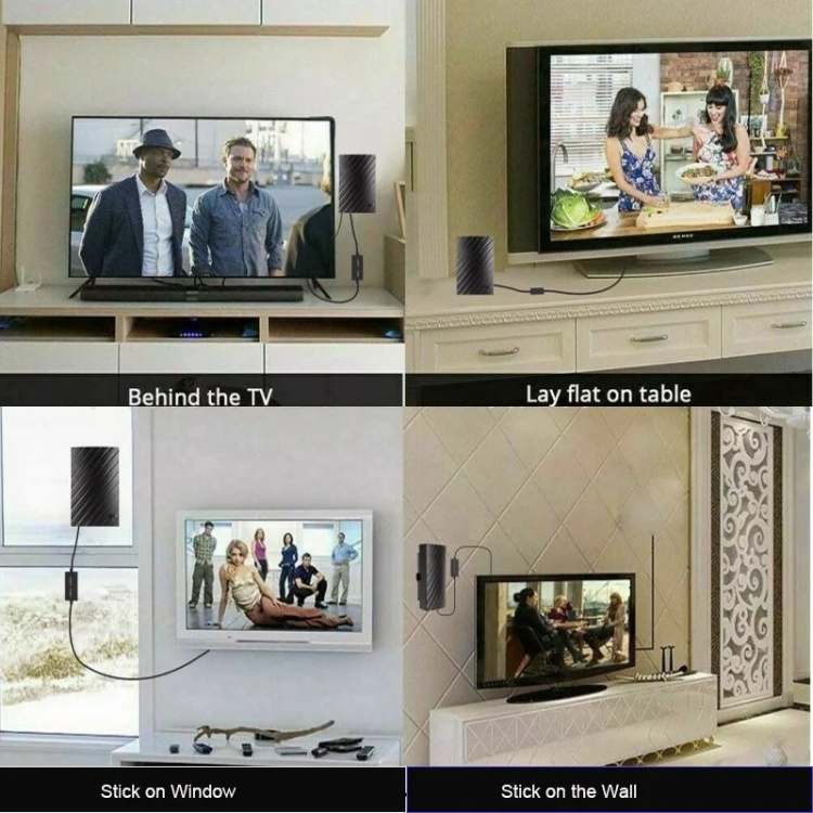 אנטנת טלוויזיה פנימית Horizon באיכות 4K — טווח קליטה של 600 מייל, ערוצי HD - Desfino