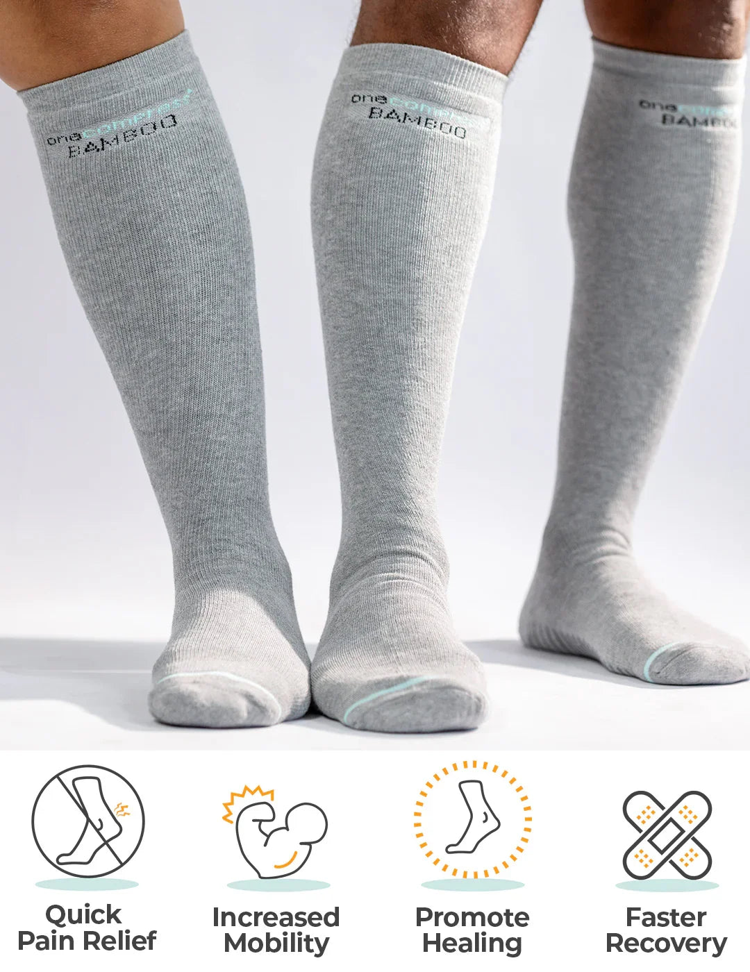 Knee-High Bamboo Compression Socks — 10–15 mmHg Graduated Support - Desfino