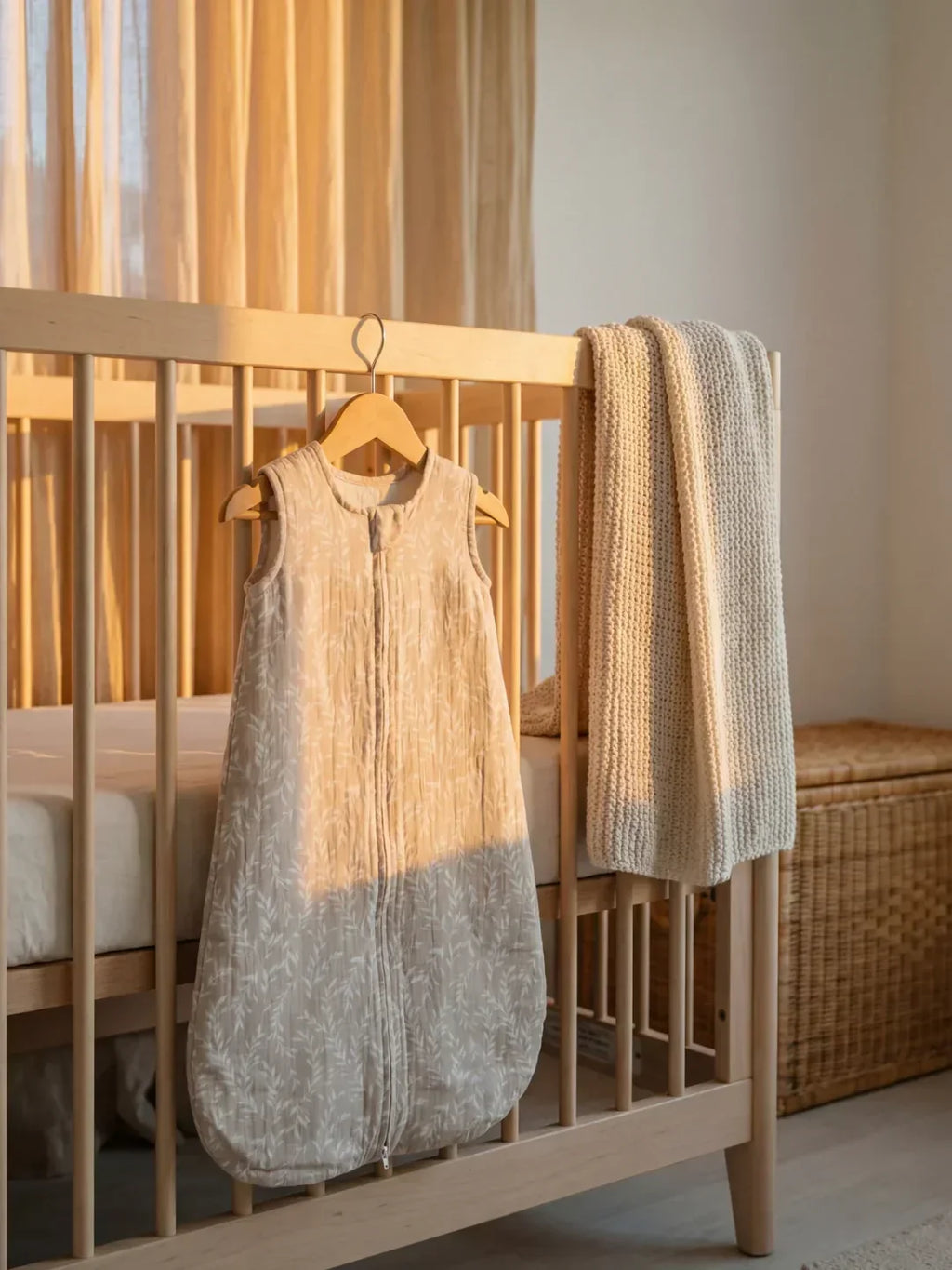 Atmungsaktiver Babyschlafsack aus Bambus und Baumwolle