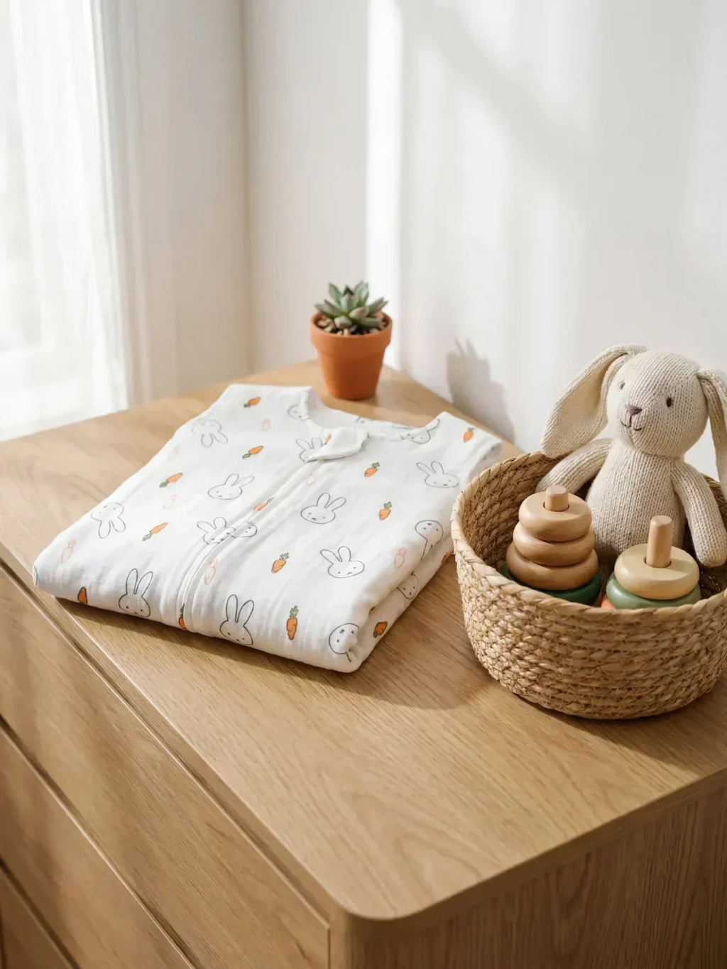 Atmungsaktiver Babyschlafsack aus Bambus und Baumwolle