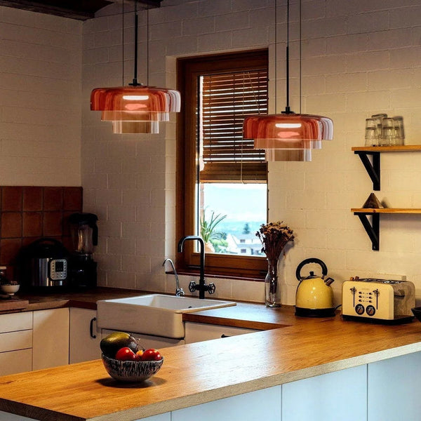 FjordLumen pendellampe i glas — varmt LED-lys, norsk håndværksdesign - Desfino