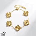SylvaClove Clover Bracelet — Four Delicate Floral Charms - Desfino