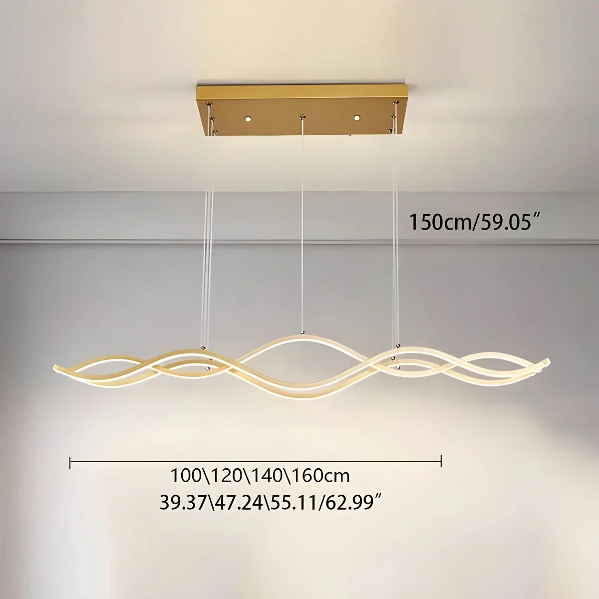 Nordic Minimalist Wave Long Pendant Light | Desfino