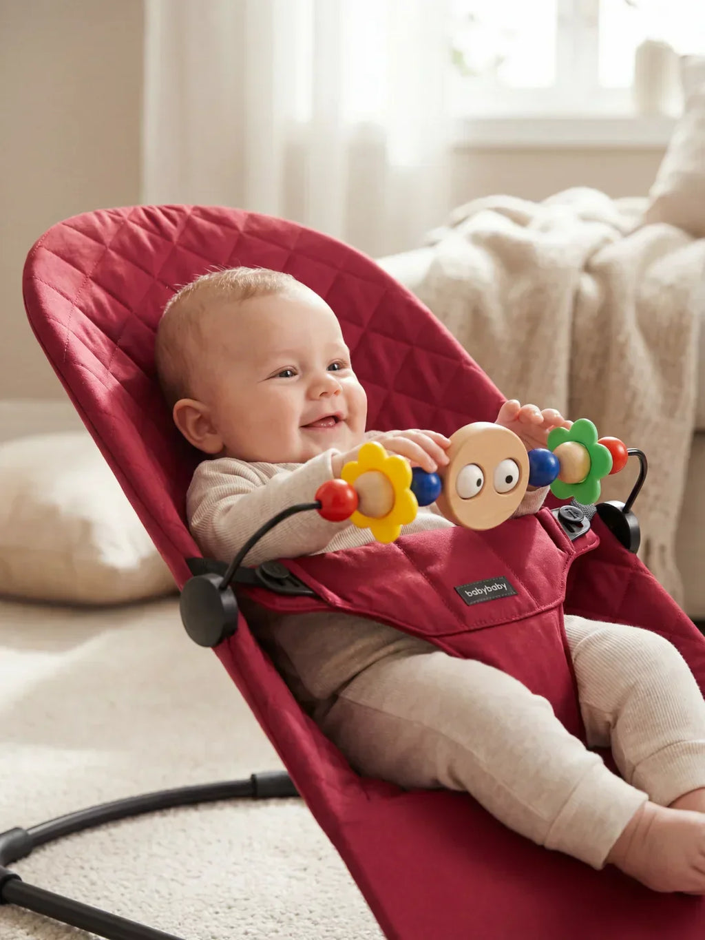 Collapsible Baby Bouncer — Ergonomic Lounger, Interactive Toy Arch