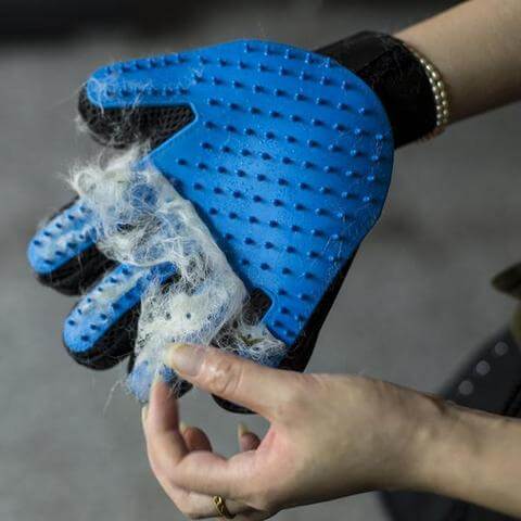 PawsEase ふわふわグローブブラシ - 優しいペットグルーミング用品 - Desfino