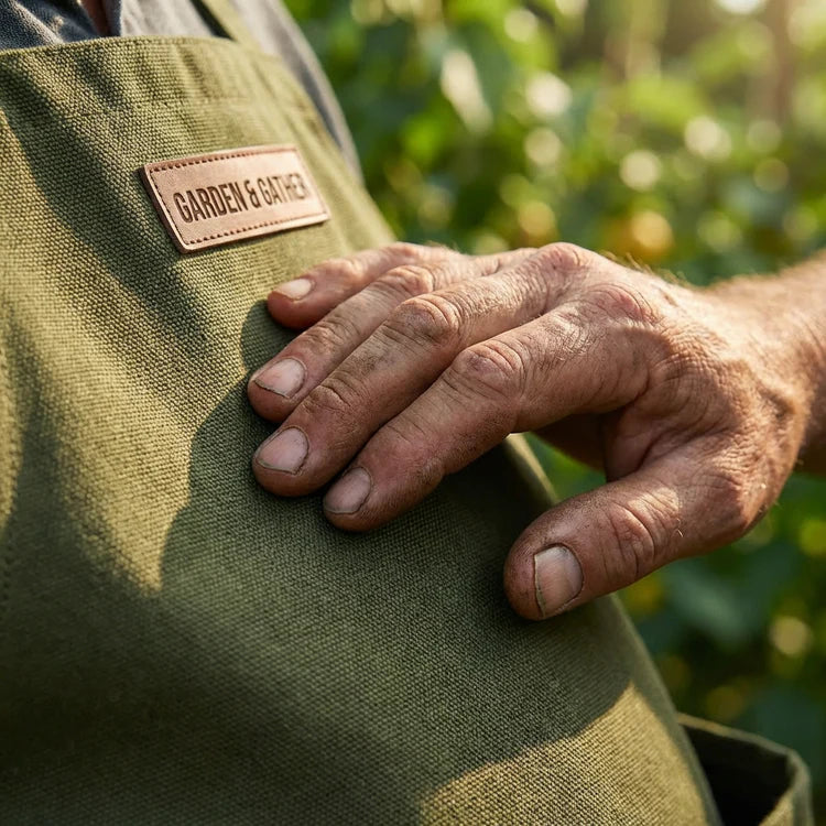 Fartuch ogrodowy na zbiory — uprząż z paskami krzyżowanymi na plecach, kieszenie, udźwig 20 lb - Desfino