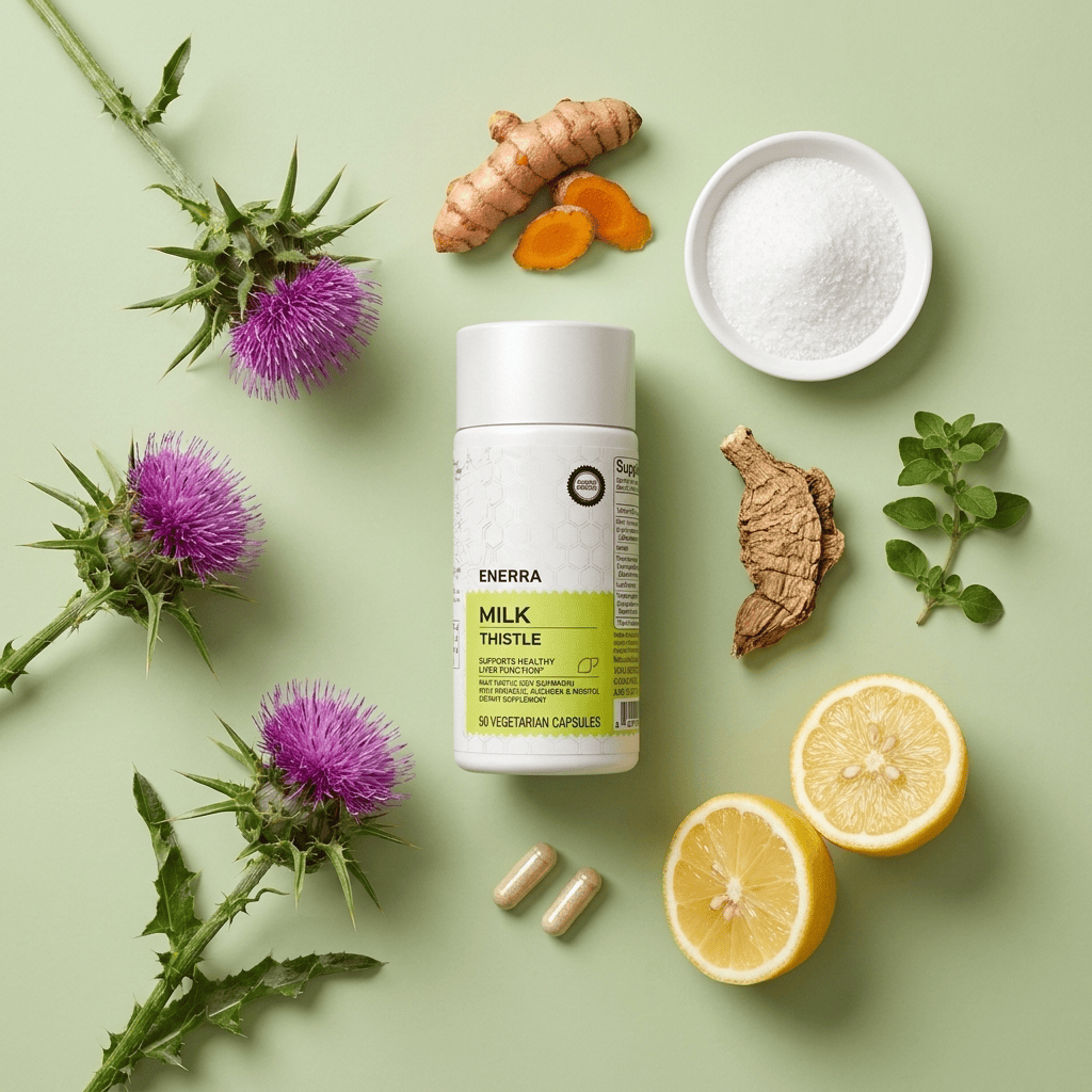 80% Silymarin Milk Thistle Capsules — Turmeric and Vitamin C Blend