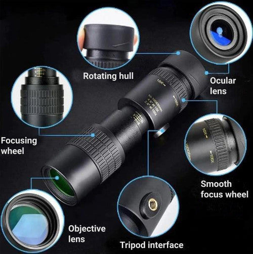 Monocular impermeabil Kirrea 10x pentru observarea păsărilor și drumeții - Desfino