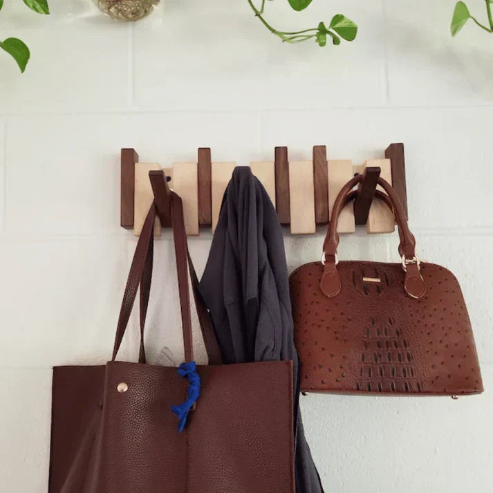 Lyranox Piano-Shaped Wooden Wall Rack — Artistic Coat Hook - Desfino