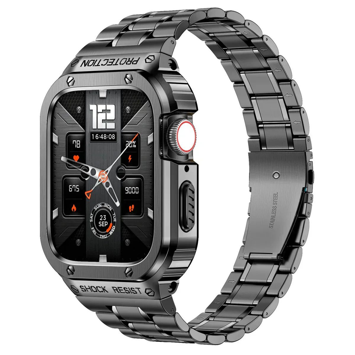 Bracelete Alera em aço inoxidável com caixa protetora para Apple Watch - Desfino