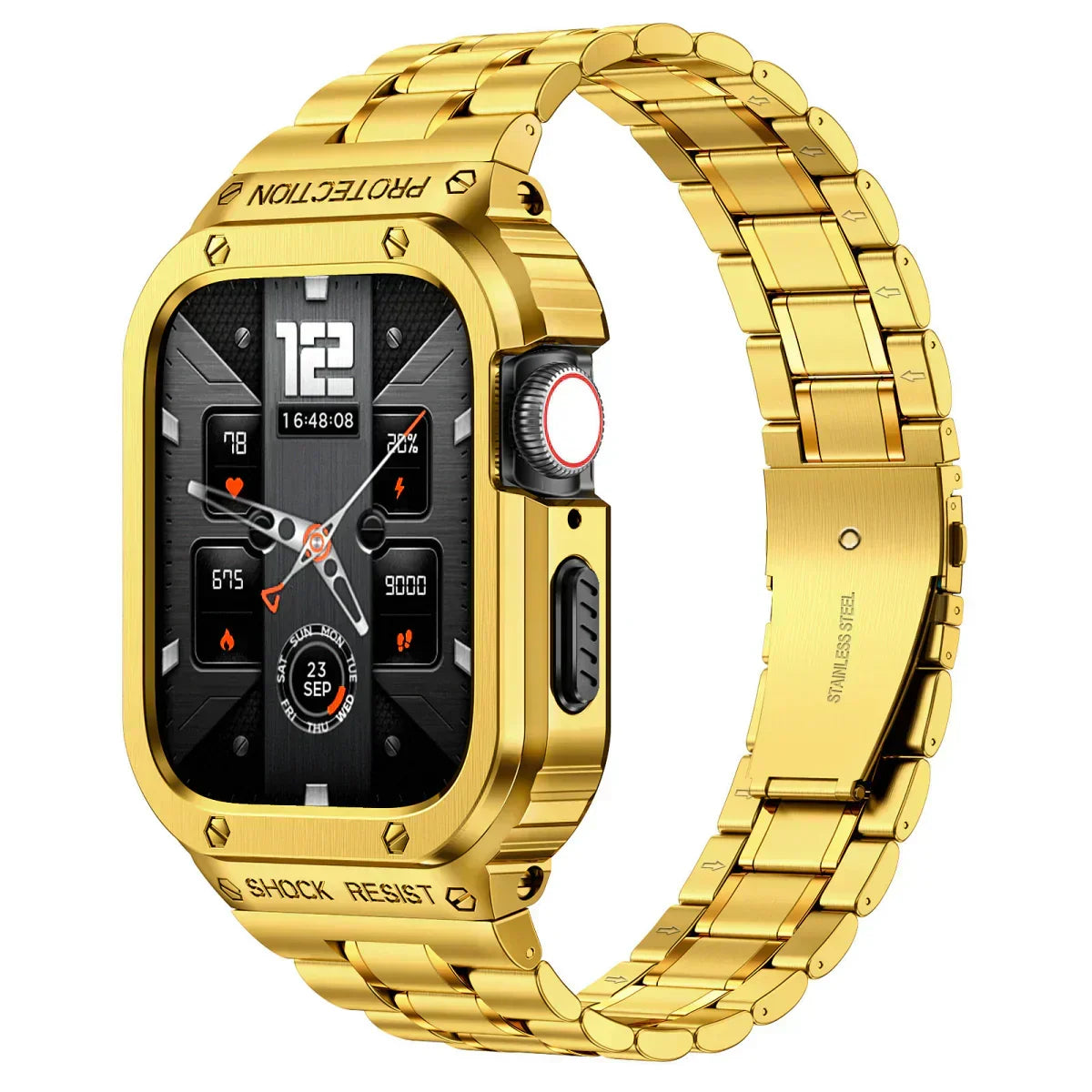 Bracelete Alera em aço inoxidável com caixa protetora para Apple Watch - Desfino