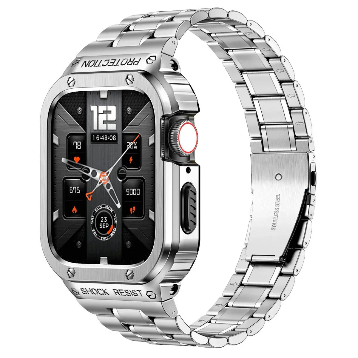 Bracelete Alera em aço inoxidável com caixa protetora para Apple Watch - Desfino
