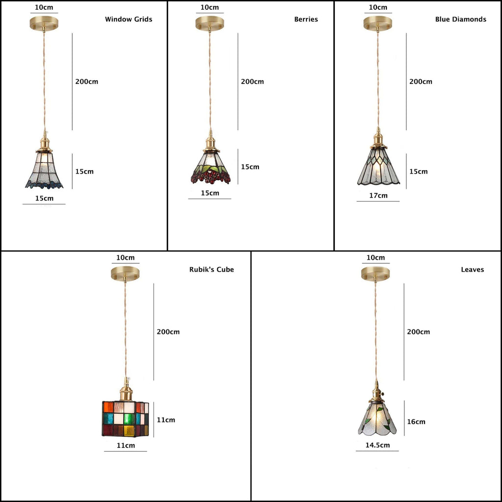 Mirella LED-függőlámpa — vintage ólomüveg, 4 W-os izzóval - Desfino
