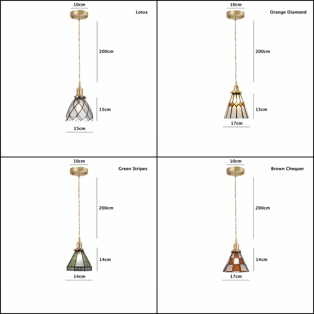 Mirella LED-függőlámpa — vintage ólomüveg, 4 W-os izzóval - Desfino