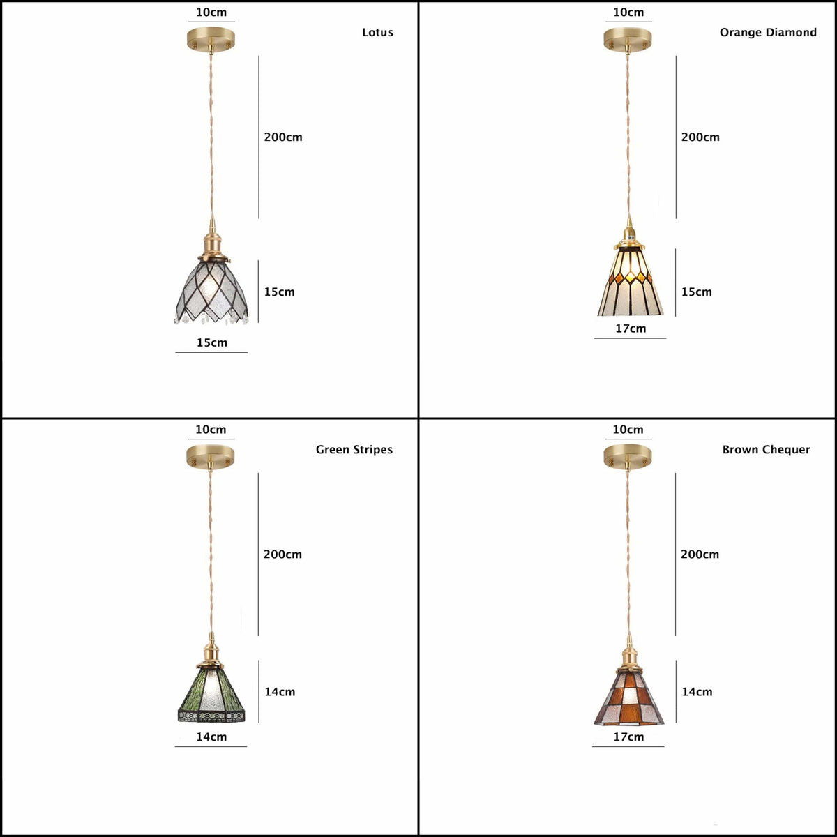 Candeeiro suspenso LED Mirella — vitral vintage, lâmpada de 4 W incluída - Desfino