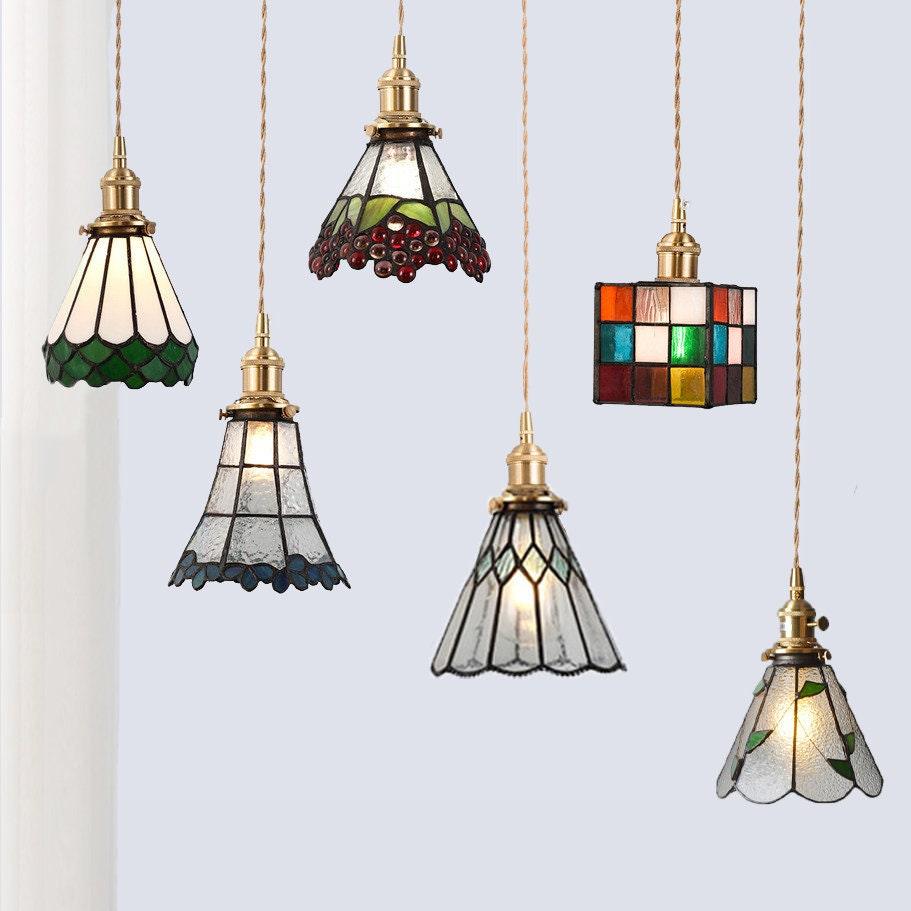 Candeeiro suspenso LED Mirella — vitral vintage, lâmpada de 4 W incluída - Desfino