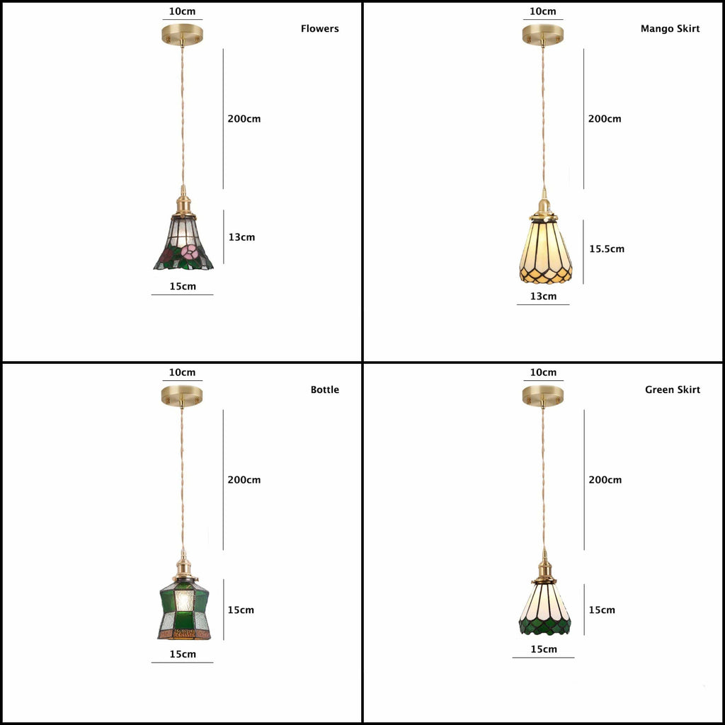 Mirella LED-függőlámpa — vintage ólomüveg, 4 W-os izzóval - Desfino