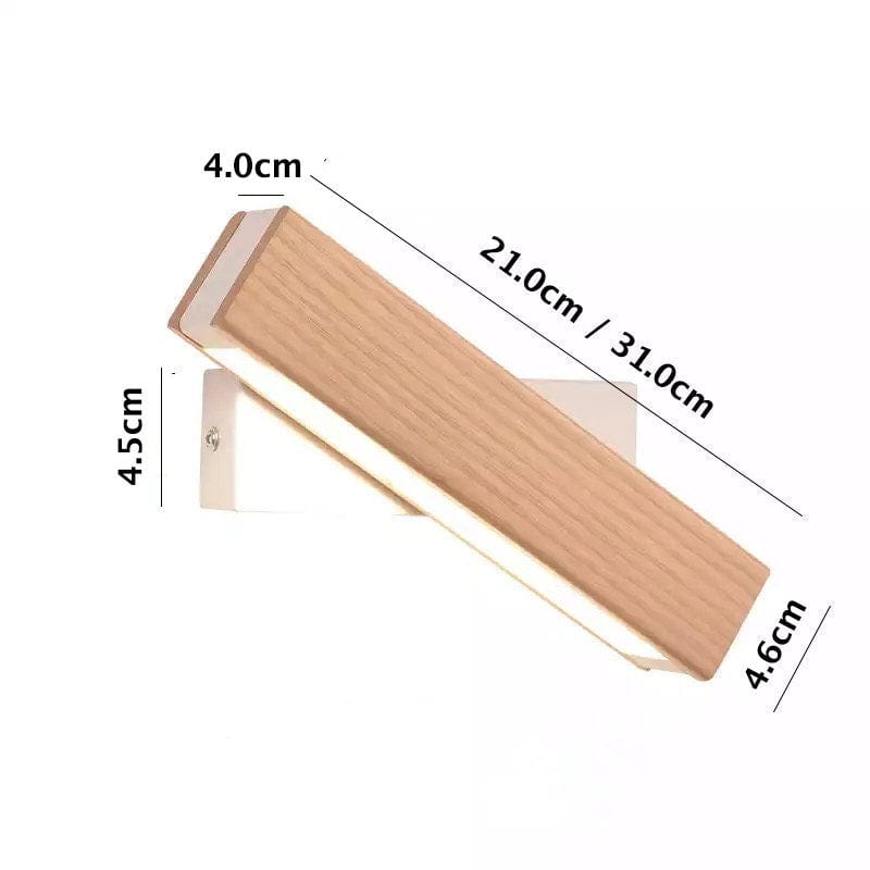 Applique LED da comodino in legno di frassino NordiGlow — Girevole, dimmerabile - Desfino