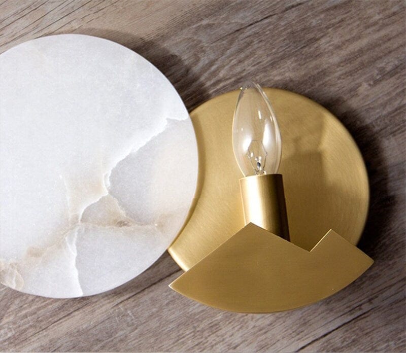 Applique LED in marmo Luma — design nordico minimalista, paralume rotondo | Desfino