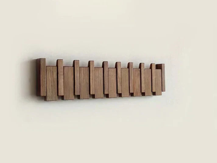 Lyranox Piano-Shaped Wooden Wall Rack — Artistic Coat Hook - Desfino