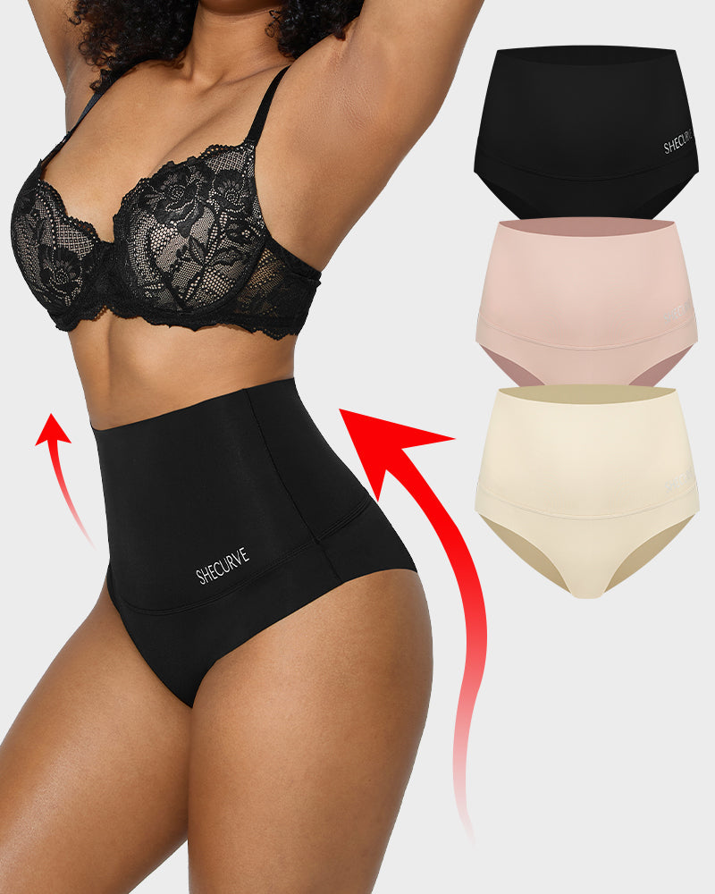 Women's Three-Pack High Waisted Briefs — Tummy Control Smoothing Fit